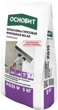 Шпаклевка гипсовая белая ЭКОНСИЛК PG35 W (5 кг) Основит