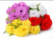 Букет Хризантема 40см (белый) 7цв 130-965