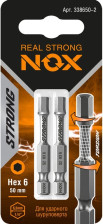 Бита HEX 6x50мм 2шт NOX STRONG Torsion 338650-2