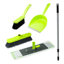Набор для сухой и влажной уборки 5 предмето (швабра, щетка, рукоятка, совок, щетка-сметка) POSB083