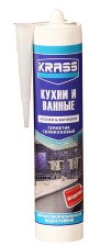 Герметик силиконовый KRASS для кухни и ванной 300мл Бесцветный 