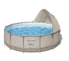 Бассейн каркасный Steel Pro MAX 396 х 107 см с навесом, 11133л комплект 561FY 