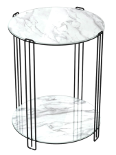 Стол журнальный SHT-CT34 черный муар/белый мрамор