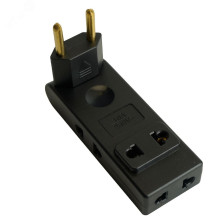 Разветвитель 4-м без заземления плоский поворотный ADP10-24-22 черный