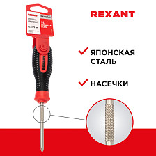 Отвертка PZ 1х75мм трехкомп ручка REXANT 12-6414-1