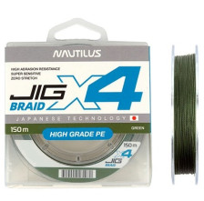 Шнур Nautilus X4 Jig Braid Green 150м, d-0.24мм, 20.1кг, 3.5PE