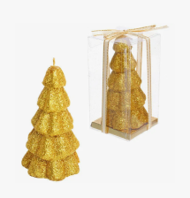 Свеча Новогодняя Сказочная елочка 5,5х10см золото 221-052