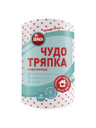Тряпка многоразовая БАГИ СУПЕР ПРОЧНАЯ 20x20см 33л/рул