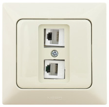 Розетка компьютерная+ТЛФ скрытой устанолвки NE-AD Aras 93-111-23-DN крем