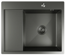 Мойка врезная 60х50 (3,0/0,8) h=200 Л черный графит Mixline