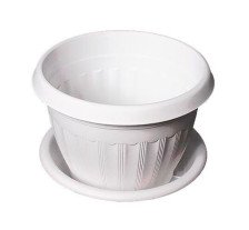 Кашпо с усами Афродита 22х16см 3,2л белый