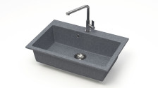 Мойка 755х505 искусственный камень темно-серый 39/Q8