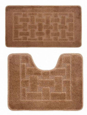 Комплект ковриков для в/к BANYOLIN CLASSIC из 2 шт 60х100/50х60см 11мм (коричневый) 1/25