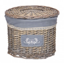 Корзина бельевая круглая "Лён" серый Д315, Ш315, В255