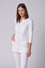 Блуза медицинская X100 3/4 Классик-стрейч белый размер 44/170 Capriz
