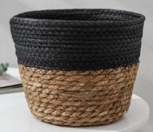 Корзина ручного плетения Рика черный 21х21х15 см