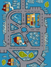 Ковер Color дизайн F304A 0,8х1,5м blue-blue