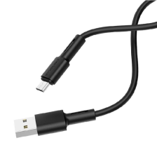 Кабель Borofone BX31 Soft silicone, MicroUSB - USB, 2.4 A, 1 м, силикон, чёрный