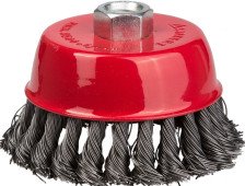 Щетка-крацовка 125хМ14мм Чашка для УШМ жгутированная витая сталь 0,5мм Pobedit 2128125
