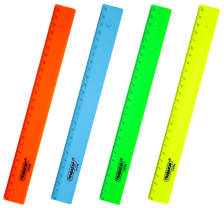 Линейка пластиковая 25 см ПИФАГОР неоновая ассорти