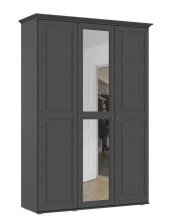 Шкаф 3-х створчатый Престиж-1 Графит/Графит структурный