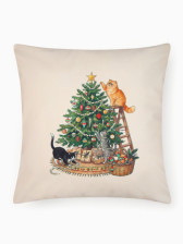 Наволочка декоративная велюр Усатый проказник 40х40 см 