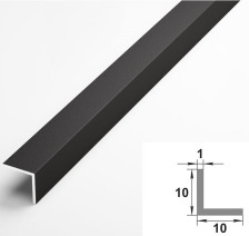 Угол ламинированный 01-27 10х10х1,0 черный 2,7 м