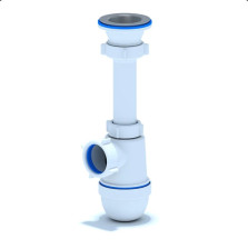 Сифон бутылочный 1 1/2х40 нержавеющий выпуск, перелив АНИ С01.00