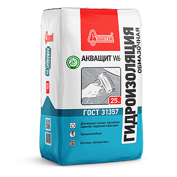 Гидроизоляция обмазочная "Акващит W6" (25 кг) Старатели
