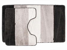 Комплект ковриков для ванной комнаты AQUA-PRIME Enigma из 2 шт 60х100/50х60см 12мм (черный) 1/20