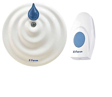 Звонок Feron E-374 беспроводной электрический белый/синий 36 мелодии