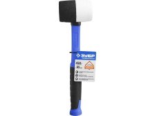 Киянка резиновая 450г черно-белая с фиберглас ручкой ЗУБР "ПРОФЕССИОНАЛ" 20532-450