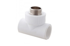 Тройник полипропиленовый комбинированный D25-3/4 наружная резьба MeerPlast