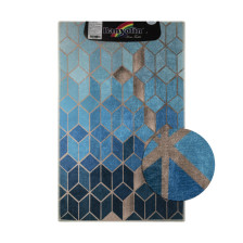 Коврик для ванной комнаты дизайнерский САНАКС Кубы голубые 550x900мм 00840