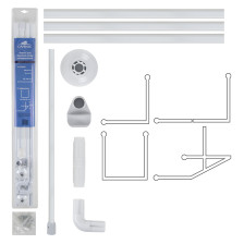 Штанга для душа угловая САНАКС 0,9х0,9х0,9м металл/белая 10029