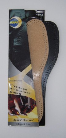 Стельки Kaps Leather CARBON (натуральная кожа+латекс+уголь) р41-42