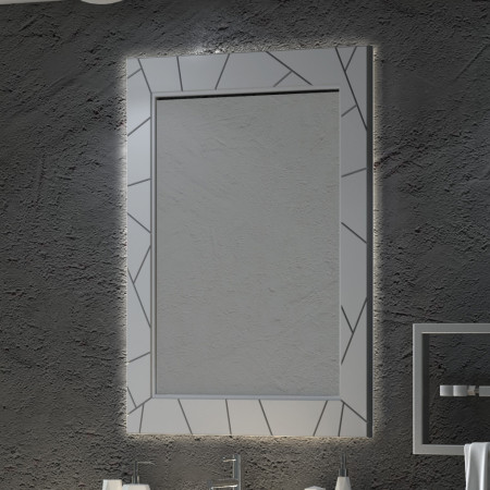 Зеркало с подсветкой Луиджи -90 белый матовый (90х100х3,2)