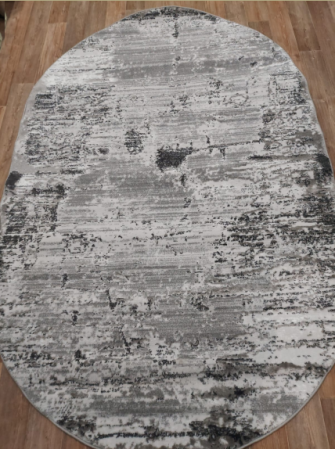 Ковер Aylin B202A 1,5х2,3м (светло серый-темно серый) хит-сет оверлок овал