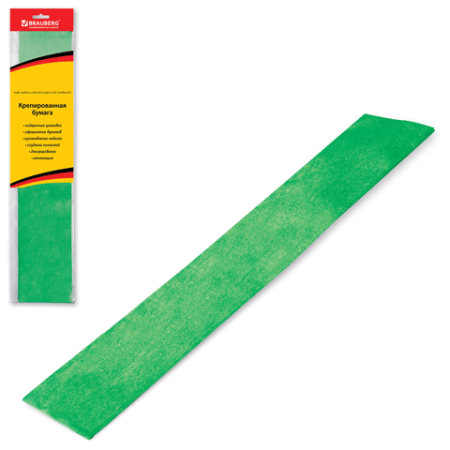 Бумага крепированная 50х100 см Brauberg зеленая металлик растяжение до 35% 50 г/м