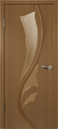 Дверное полотно ДО 600 "Лилия" орех 5ДО3 стекло бронза художественное прав  (ВФД)