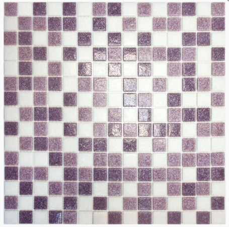 Мозаика стеклянная  (327х327х4) МС110 бело-сиреневый (Elada Mosaic, Китай)