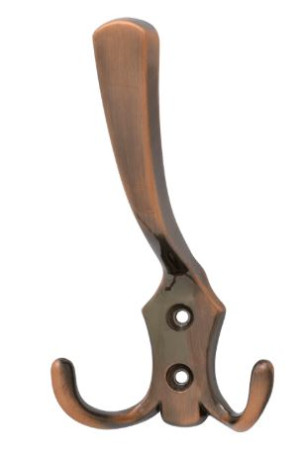 Крючок-вешалка Nora-M №10 3-х рожковый античная медь