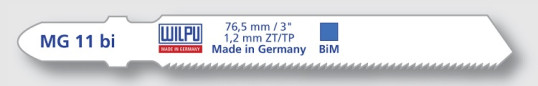 Пилка для электролобзика для тонкого листового металла от 1,2 до 2мм MG 11 bi WILPU 0255100005 1шт