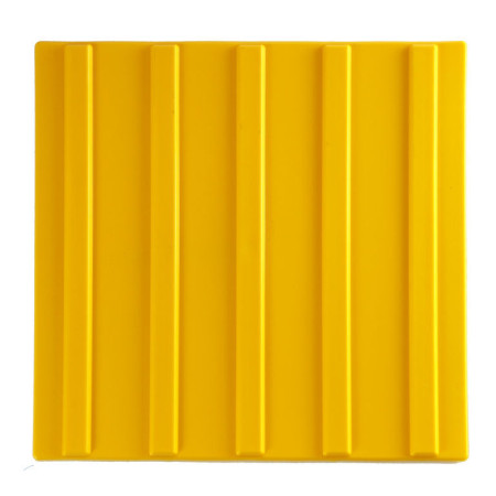 Плитка тактильная (300х300х50) Продольные рифы жёлтая Р