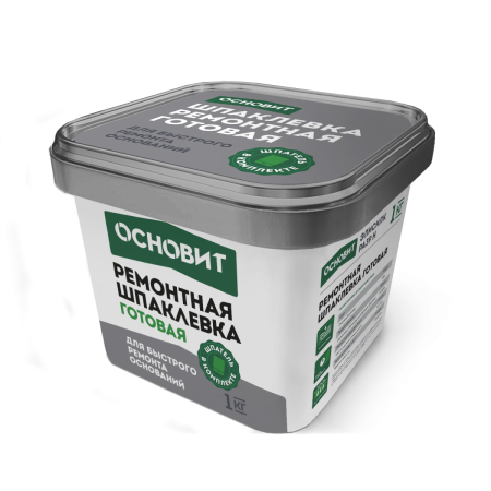 Шпаклевка готовая ремонтная со шпателем Элисилк РА39 H (1кг) Основит