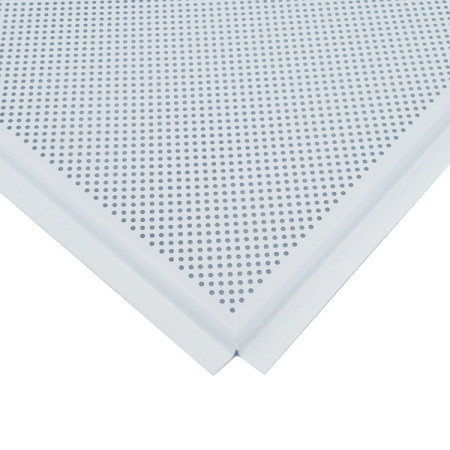 Плита потолочная металлическая (600х600) белый матовый перфорация Албес