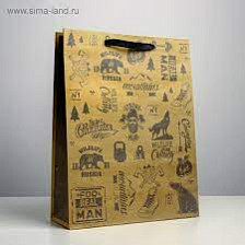 Пакет крафт вертикальный 31х40х11,5 см For real man 4795403