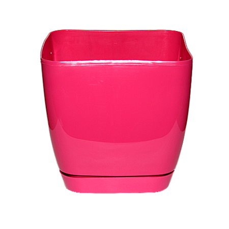 Кашпо с поддоном Тоскана квадратное 25х24,5, 11л, розовый