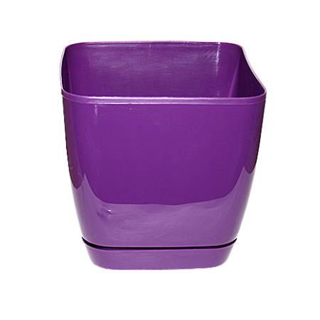 Кашпо с поддоном Тоскана квадратное 11х10,5, 1л, фиолетовый