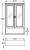 Шкаф Клио -56 подвесной 2 створчатый, цвет нагал с матовым стеклом (63х80х17)